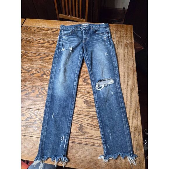 Moussy Vintage Glendele Denim Jeans Skinny Distressed Stretch Ankle Fray Size 28 - Picture 2 of 6